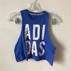 Adidas Cropped Muscle T Tank Top Size Small